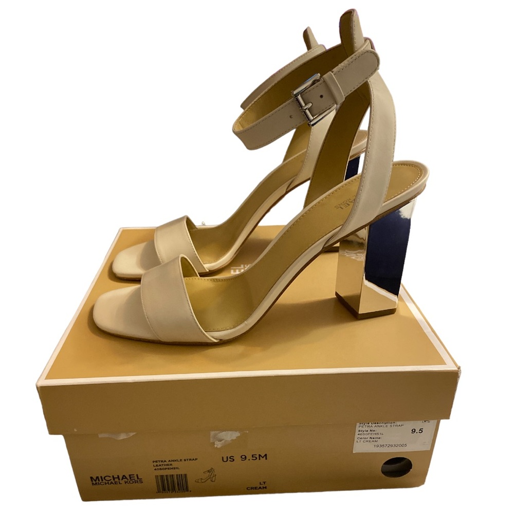 Michael Kors Petra Ankle Strap Leather Shoe, 9.5M, EUC, in box, worn once $100